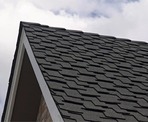 A new black shingle roof installed on a home in Kansas City.