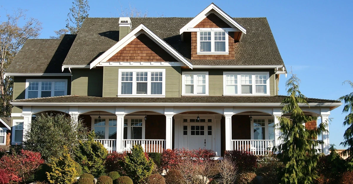 Craftsman home with cedat shake gables